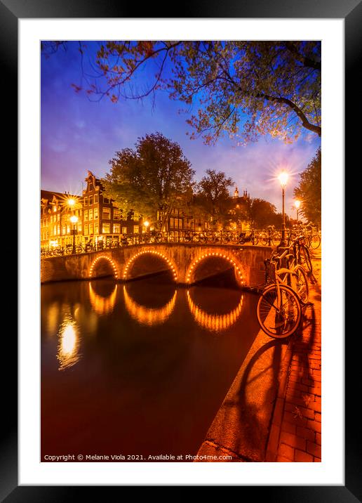 AMSTERDAM Idyllic nightscape from Keizersgracht  Framed Mounted Print by Melanie Viola