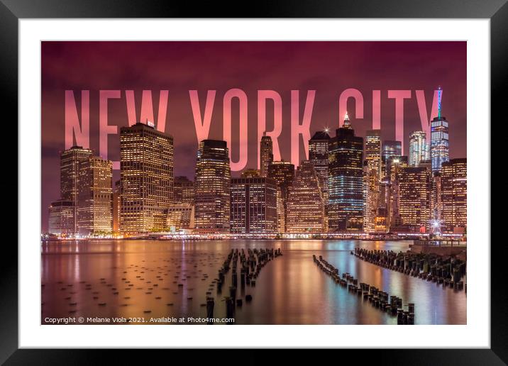 NEW YORK CITY Skyline Framed Mounted Print by Melanie Viola