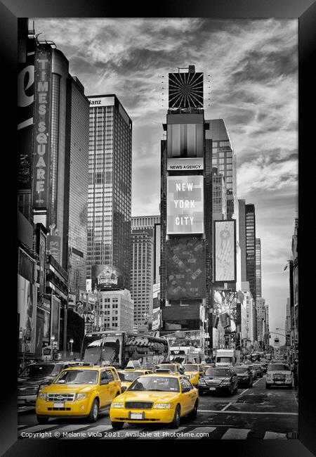 NEW YORK CITY Times Square | Colorkey  Framed Print by Melanie Viola
