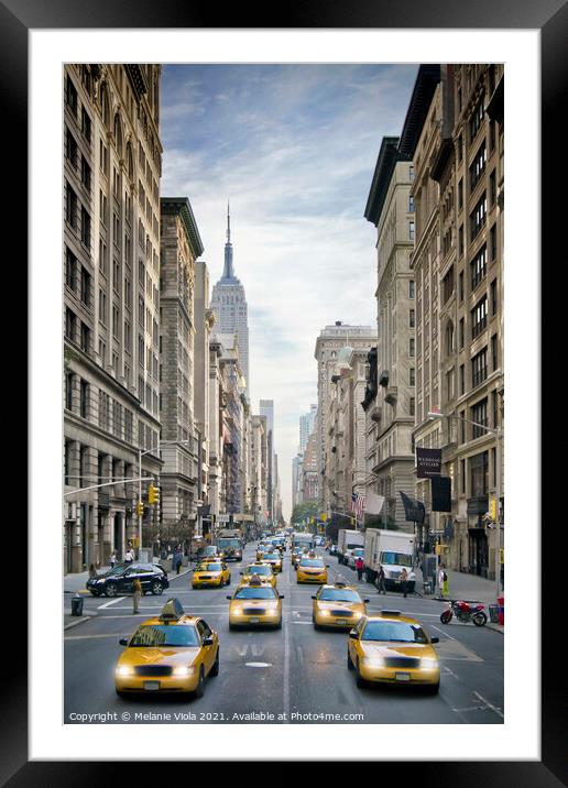 NEW YORK CITY 5th Avenue Traffic  Framed Mounted Print by Melanie Viola