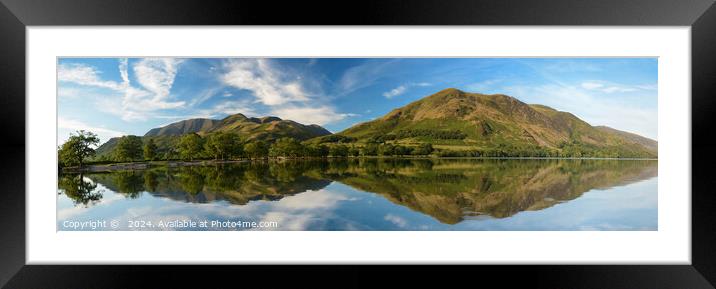 Lake Buttermere reflections. Framed Mounted Print by Peter Towle