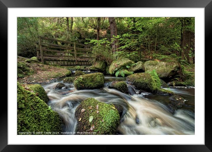 Wyming Brook Bridge Framed Mounted Print by Peter Towle