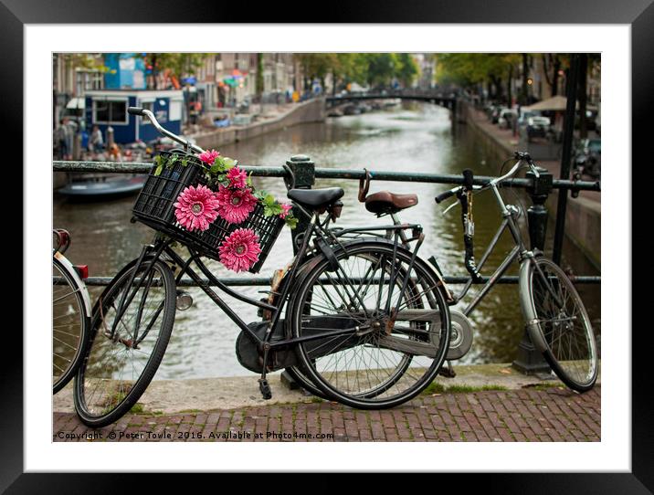 Amsterdam bikes Framed Mounted Print by Peter Towle