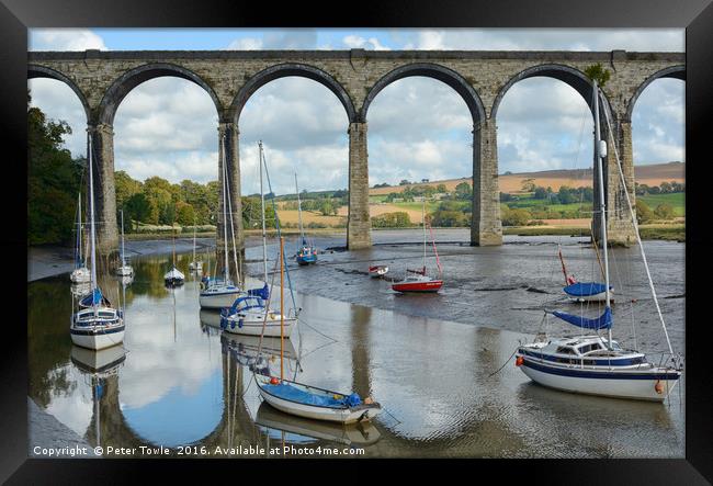 St Germans Viaduct,Cornwall  Framed Print by Peter Towle
