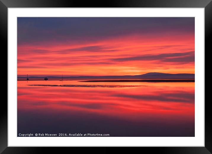 Sunset over the bay Framed Mounted Print by Rob Mcewen