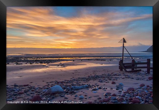 St Bees sunset Framed Print by Rob Mcewen