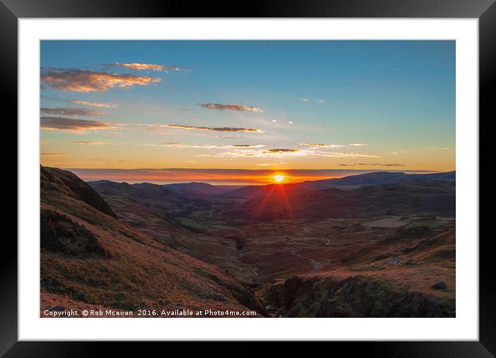 Sunset from Hardknott Pass Framed Mounted Print by Rob Mcewen