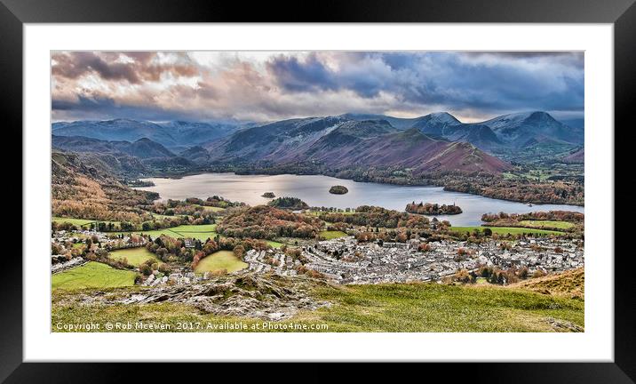 Derwent Water Framed Mounted Print by Rob Mcewen