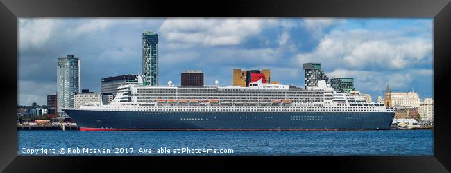 Queen Mary 2 Framed Print by Rob Mcewen