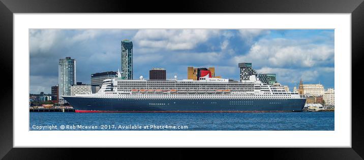 Queen Mary 2 Framed Mounted Print by Rob Mcewen