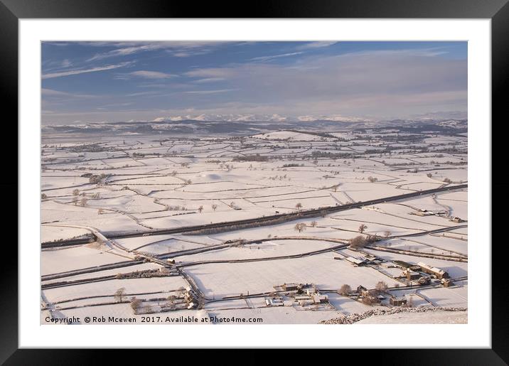 South Lakeland from Farleton Knott Framed Mounted Print by Rob Mcewen