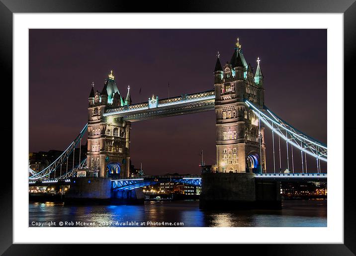 Tower Bridge Framed Mounted Print by Rob Mcewen