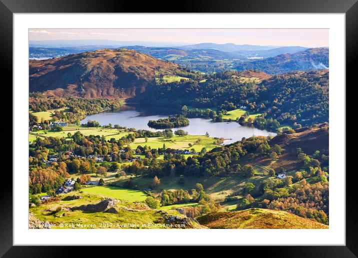 Grasmere from Helm Crag Framed Mounted Print by Rob Mcewen