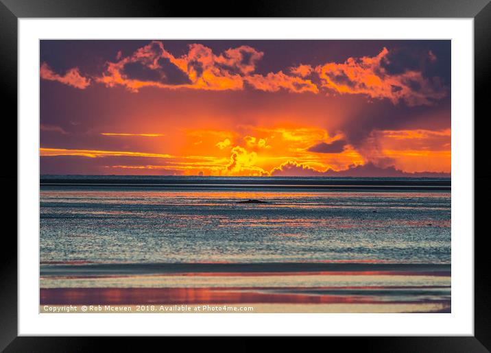 Southport sunset Framed Mounted Print by Rob Mcewen