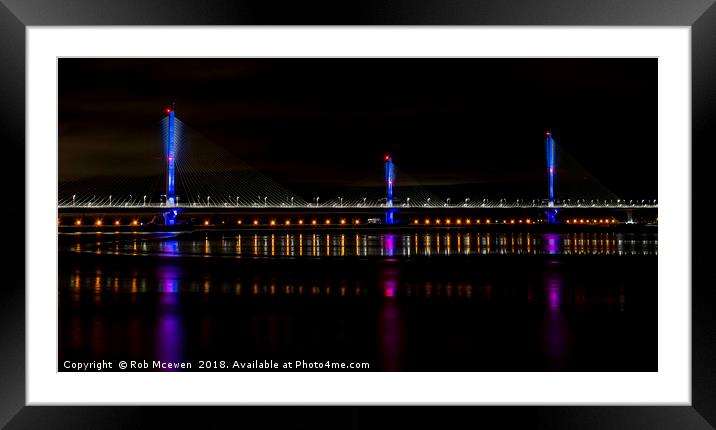 The Mersey Gateway Framed Mounted Print by Rob Mcewen
