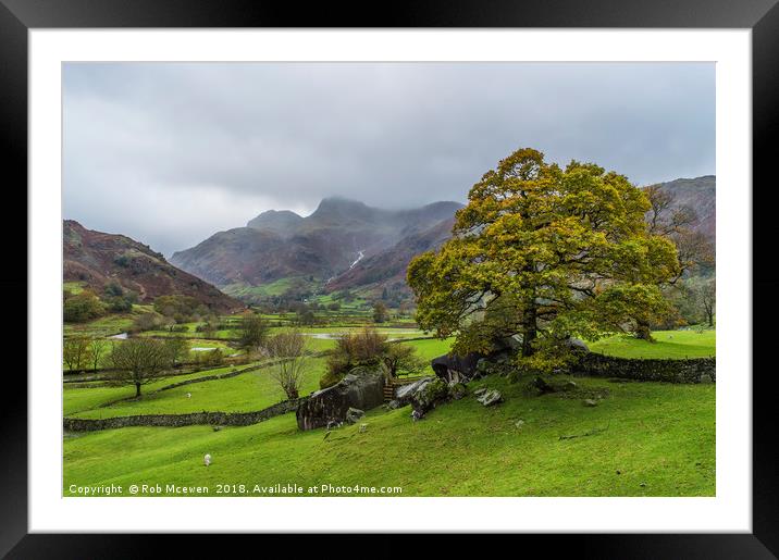 The Langdale valley Framed Mounted Print by Rob Mcewen