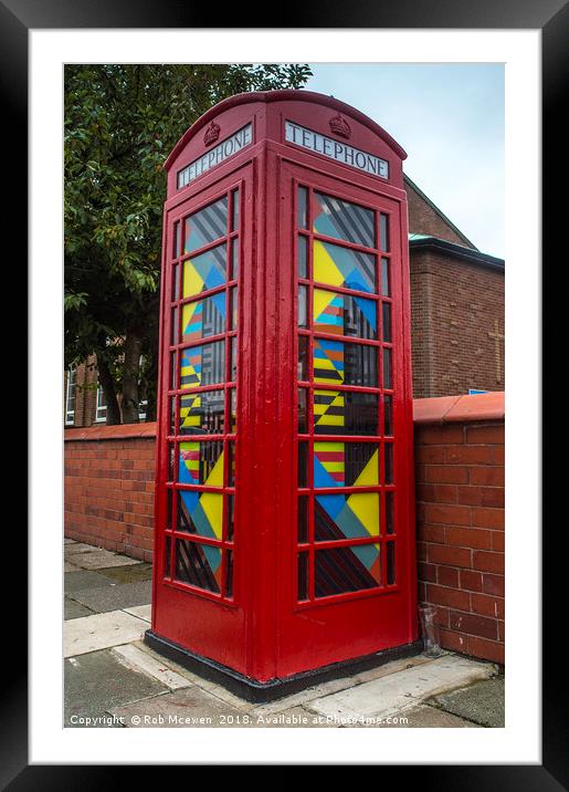 The OMD telephone box Framed Mounted Print by Rob Mcewen