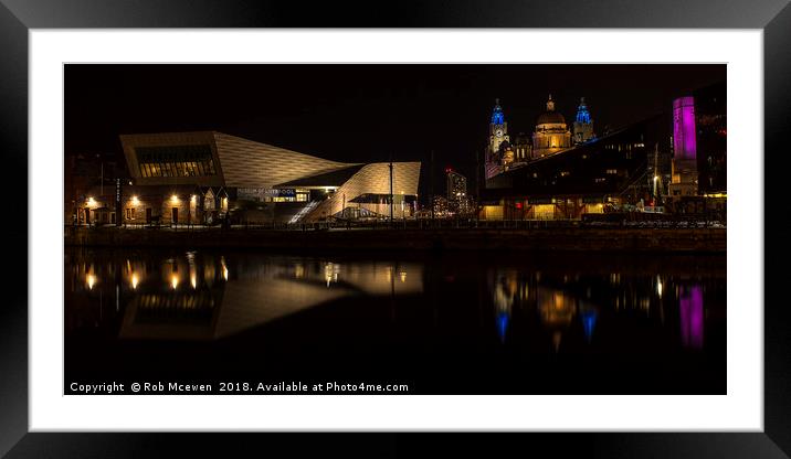Liverpool skyline Framed Mounted Print by Rob Mcewen