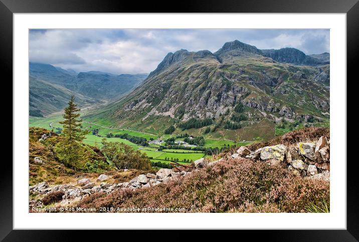 The Langdale Pikes Framed Mounted Print by Rob Mcewen