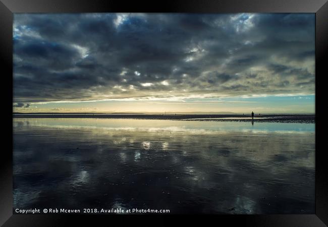 Blundell Sands,Crosby Framed Print by Rob Mcewen