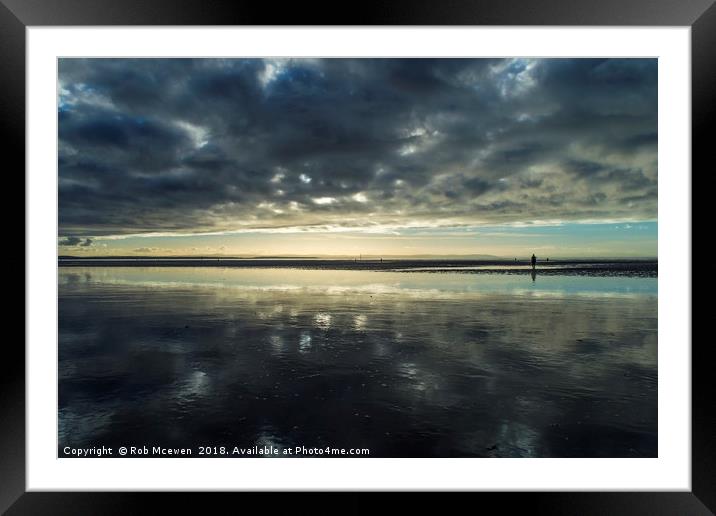 Blundell Sands,Crosby Framed Mounted Print by Rob Mcewen