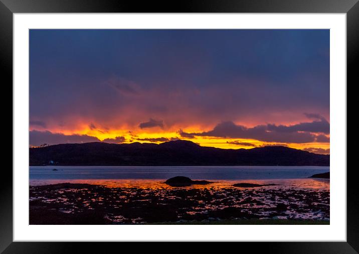 Sunset over the Sound of Arisaig Framed Mounted Print by Pauline MacFarlane
