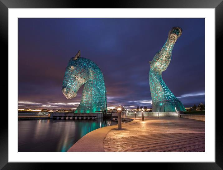 The Kelpies Framed Mounted Print by Angela H