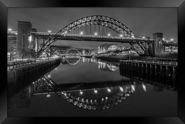 Newcastle Bridges Framed Print by Angela H