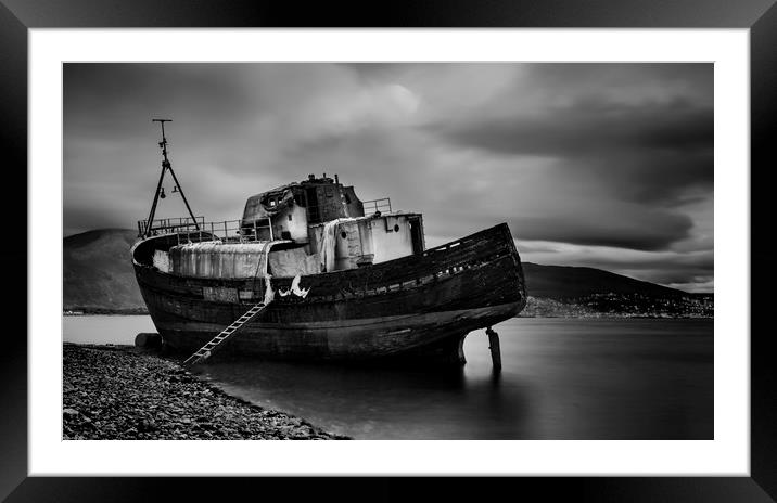 Boat wreck Framed Mounted Print by Angela H