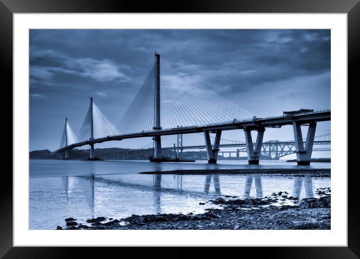The Queensferry Crossing Framed Mounted Print by Angela H