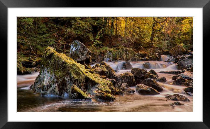 The Hermitage Waterfall Framed Mounted Print by Angela H