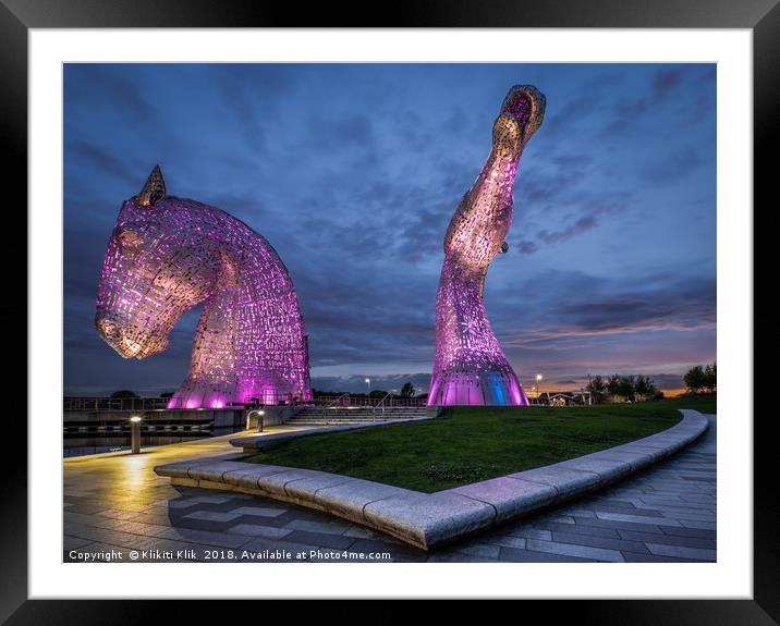 The Kelpies Framed Mounted Print by Angela H