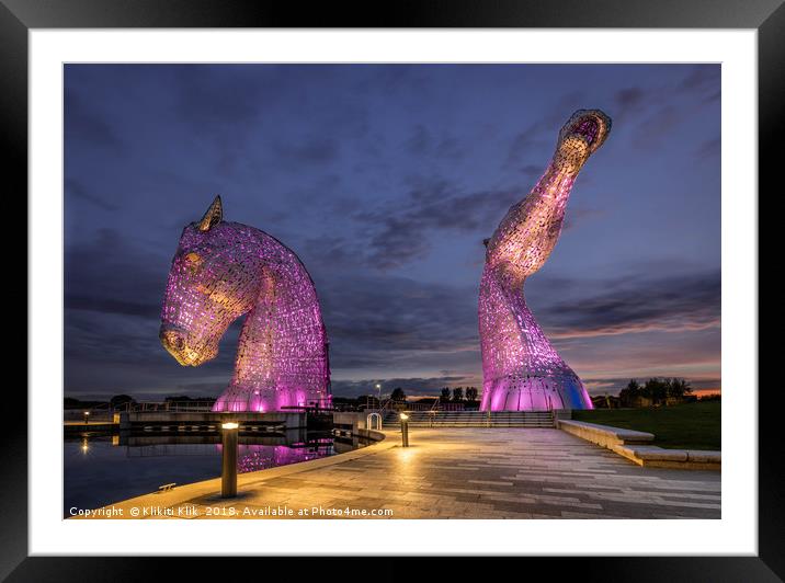 The Kelpies Framed Mounted Print by Angela H