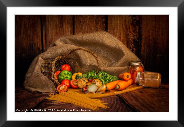 Vegetables and Herbs Framed Mounted Print by Angela H