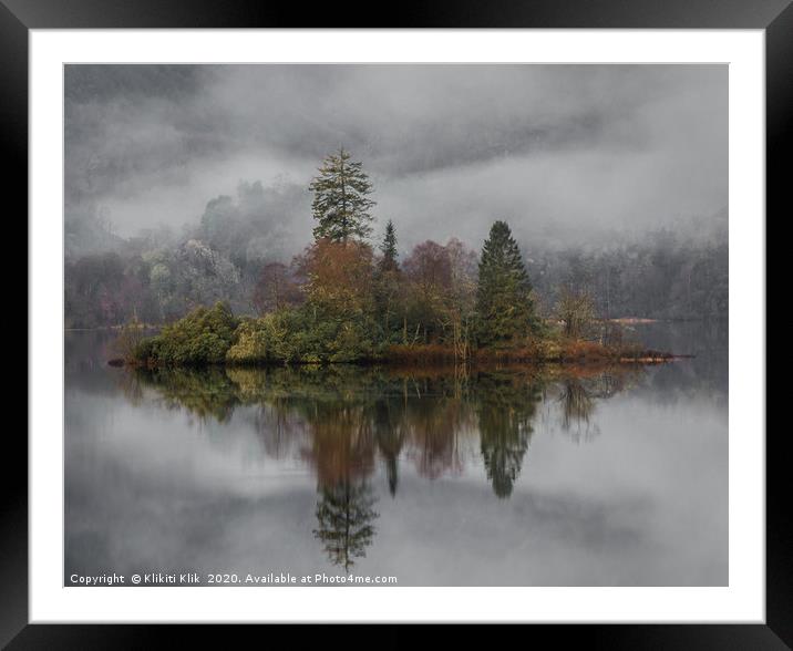 Misty Loch Achray Framed Mounted Print by Angela H