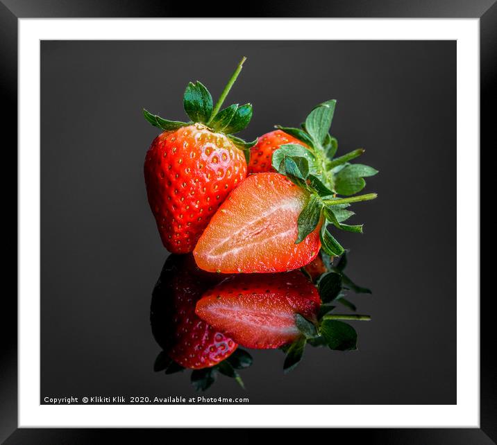 Strawberries Framed Mounted Print by Angela H