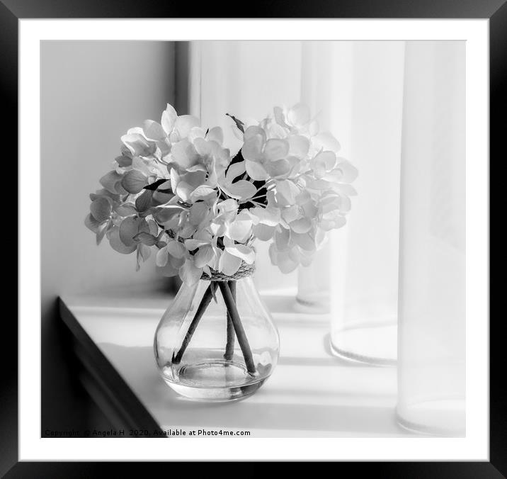 Window Flowers Framed Mounted Print by Angela H