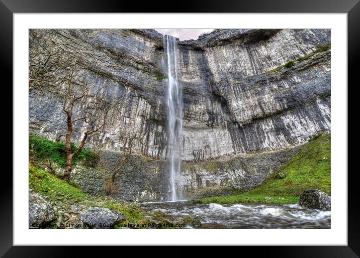 Malham Cove Waterfall Framed Mounted Print by Simon Wells
