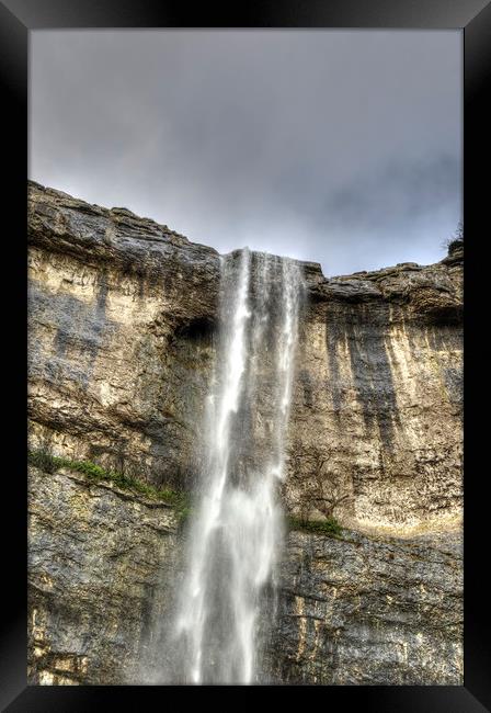 Malham Cove Waterfall Framed Print by Simon Wells