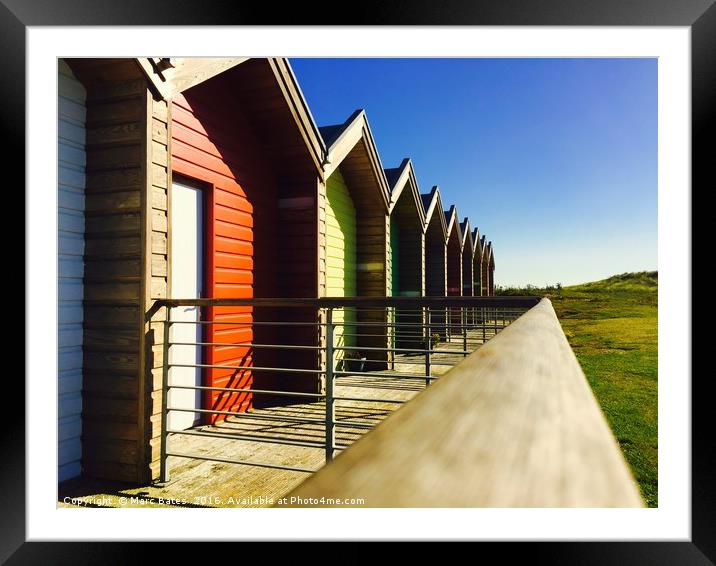 Holiday huts at Blyth beach Framed Mounted Print by Marc Bates