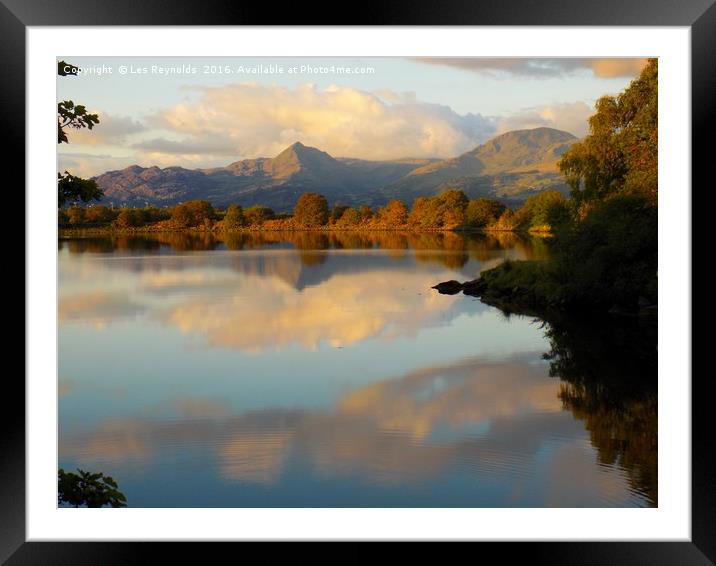  Snowdonia Mountain Range Cnicht and Moelwyn Mawr Framed Mounted Print by Les Reynolds
