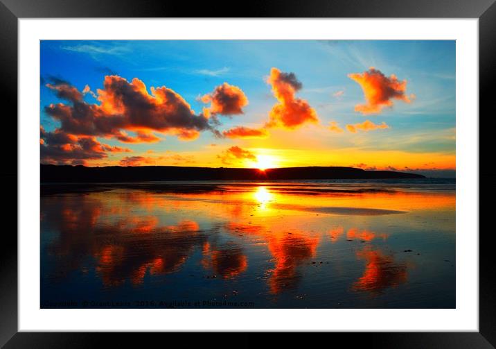 Golden Beach Sunset Framed Mounted Print by Grant Lewis