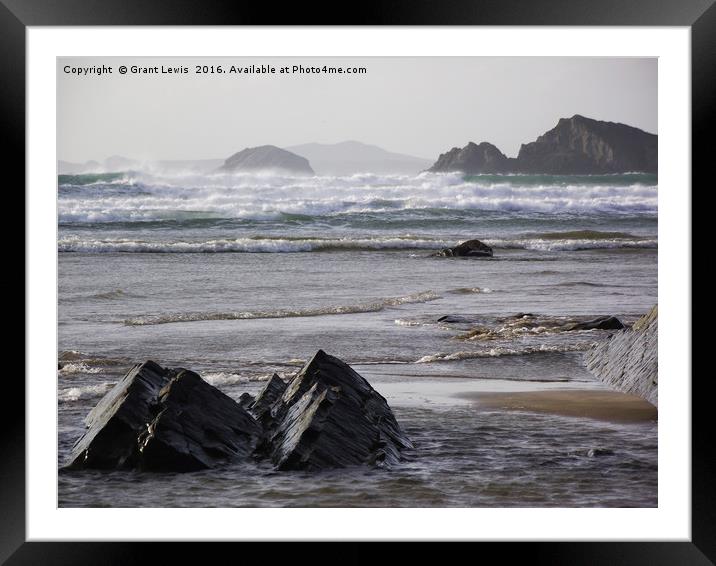 Stormy Sea Framed Mounted Print by Grant Lewis