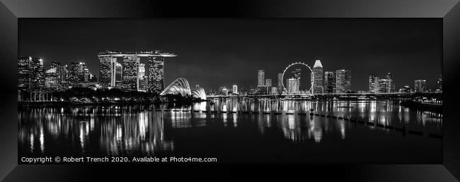 Singapore Night Framed Print by Robert Trench