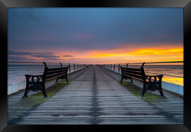 Pier view Saltburn-by-the-Sea Framed Print by Michael Brookes