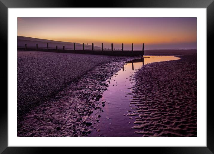 Low tide Allonby Cumbria Framed Mounted Print by Michael Brookes