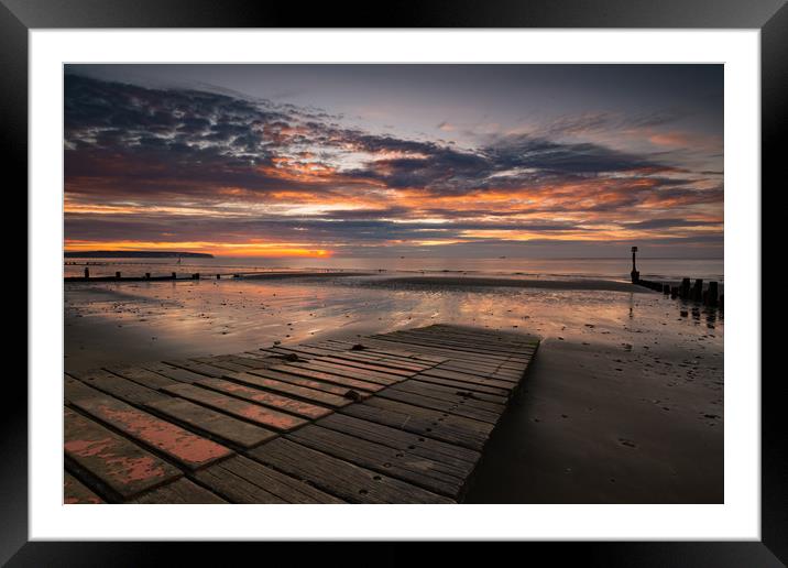 Spectacular sunrise at Shanklin  Framed Mounted Print by Michael Brookes
