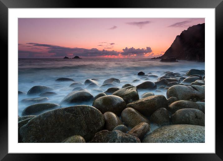 Porth Nanven Framed Mounted Print by Michael Brookes