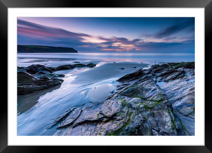 Carne Beach at dawn Framed Mounted Print by Michael Brookes