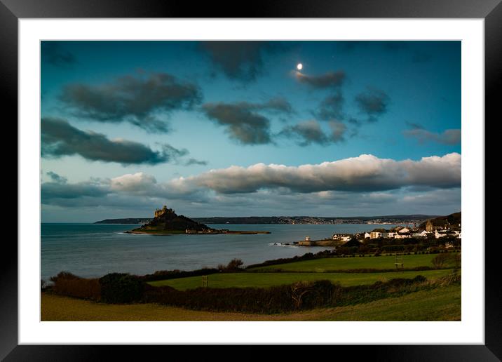 Moon over the Mount Framed Mounted Print by Michael Brookes